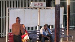 People waiting at Nairobi station