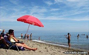 Beach scene in Costa Del Sol