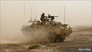 Isaf tank in Laskar Gar, Helmand, Afghanistan (file image)
