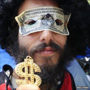 A Greek protester in Athens in June