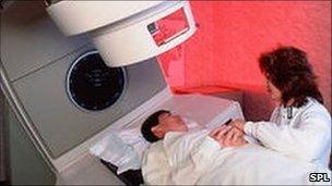 Cancer patient about to receive radiotherapy