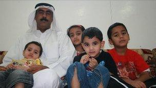 Lafi Al Lahfani with his children