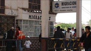 Villazon border crossing between Argentina and Bolivia