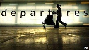 departures sign at Glasgow Airport