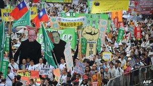 Hong Kong protesters on 1 July