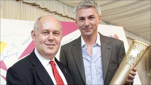 Albert Owen MP with former British triple jumper Jonathan Edwards