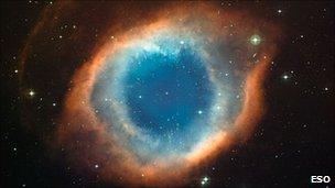 Colour-composite image of the Helix Nebula (NGC 7293) was created from images obtained using the the Wide Field Imager (WFI), an astronomical camera attached to the 2.2m Max-Planck Society/ESO telescope at the La Silla Paranal observatory in Chile. Photo: ESO