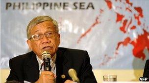 Philippine legislator Walden Bello speaks at a press conference in Manila on July 18, 2011, to announce plans by lawmakers to make a special visit to the Spratly islands in order to assert the country's claim to the outcroppings amid rising tensions with China over the area.