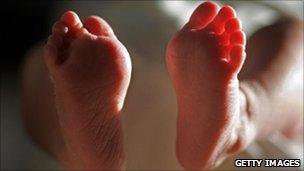 Newborn baby's feet