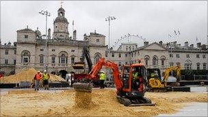 Sand at Horse Guards Parade