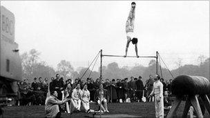 British athletes practising in Hyde Park, London 1948