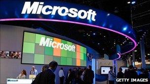 Microsoft stall at consumer electronics show in Las Vegas