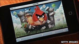 Angry Birds game on iTouch