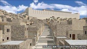 Simulated image of the Second Temple in ancient Jerusalem