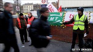 The RMT and TSSA picket line