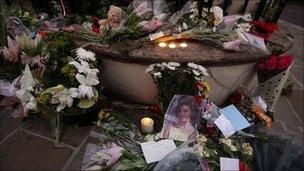 Floral tributes left at Camden Square in north London