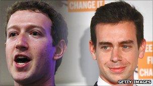 Mark Zuckerberg and Jack Dorsey