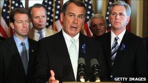 Speaker John Boehner and Republican colleagues, 25 July