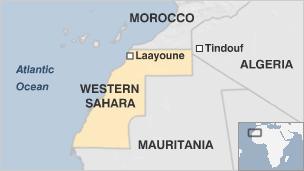 Map of Western Sahara