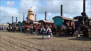 The showground at the Great Dorset Steam Fair