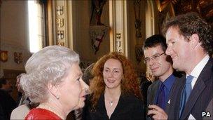 Piers Morgan (far right) with the Queen and Rebekah Brooks at Windsor Castle in 2002