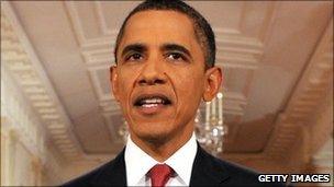 US President Barack Obama speaks in a rare prime-time address to the nation (25 July)