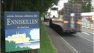 enniskillen road sign