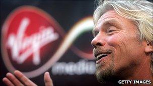 Richard Branson at the launch of Virgin Media