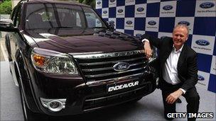 Ford India President Michael Boneham with the new Ford Endeavour
