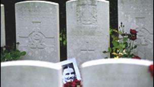 The grave of Wilfred Owen