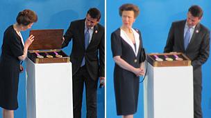 Princess Anne and Seb Coe reveal the London 2012 medal design