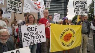 Hinkley protest outside Williton council offices 28 July 2011