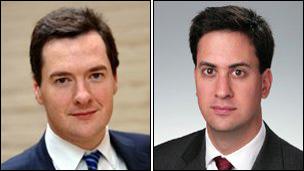 Chancellor George Osborne (left) and Labour leader Ed Miliband