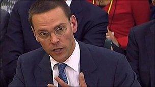 James Murdoch at the committee hearing on 19 July 2011