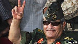 Abdel Fattah Younes in Benghazi on 6 July 2011