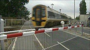 Barrier at level crossing