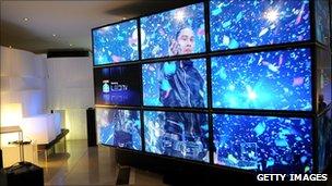 Samsung TVs on display