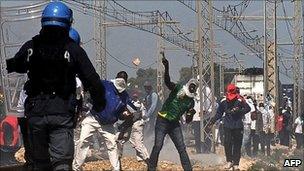 Police and protesters