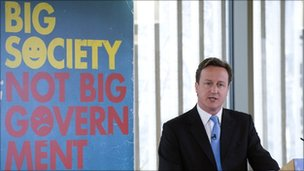 David Cameron delivers a speech at The Conservative Party Big Society conference, March 2010