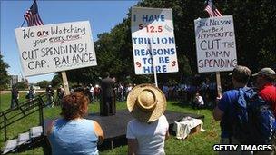 Tea Party protesters outside the Capitol, Washington DC (27 June 2011)