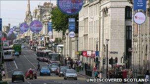 Aberdeen City Centre. Photo courtesy of Undiscovered Scotland