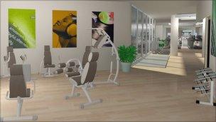 Artist's impression of new health and fitness suite