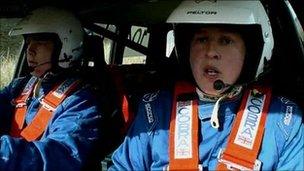 Cpl Neathway on the Top Gear programme