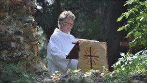 Reverend Malcolm Doney at Blythburgh Priory