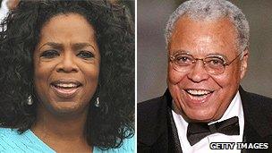 Oprah Winfrey and James Earl Jones