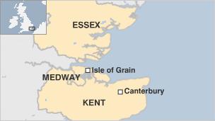 Kent and Essex map