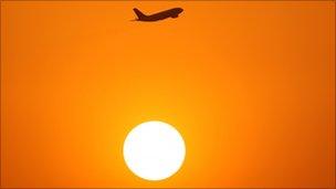 Plane in sun