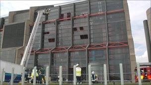 The scene of the fire at the Carlsberg brewery in Northampton