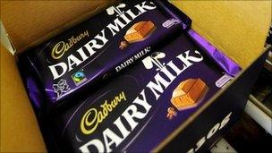 Dairy Milk being packaged