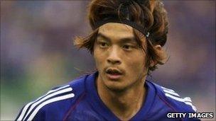 Naoki Matsuda of Japan in action during the FIFA World Cup Finals 2002 Group H match between Japan and Tunisia played at the Osaka-Nagai Stadium, in Osaka, Japan on June 14, 2002